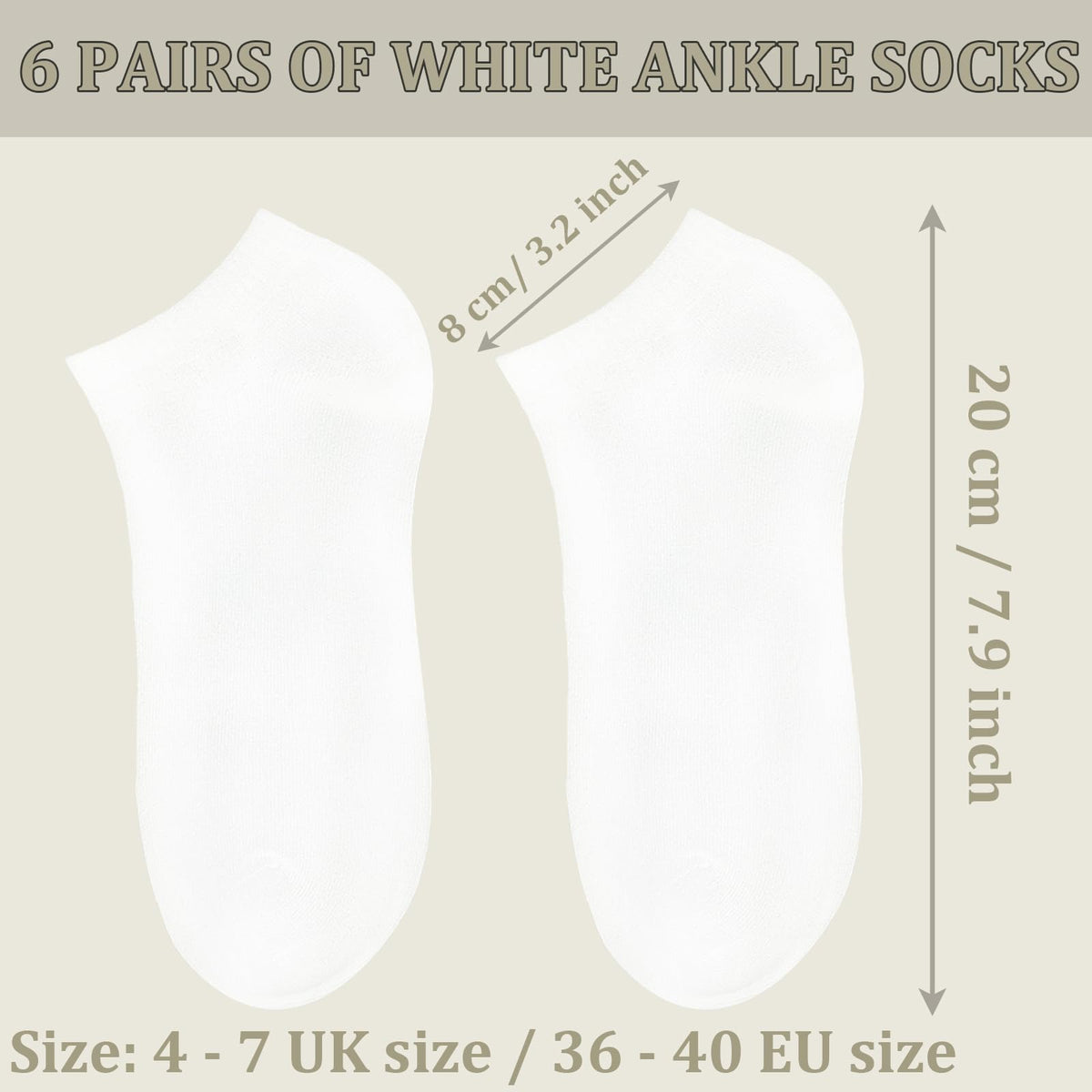 KEYRI 6 Pairs Ankle Socks Low Cut Trainer Socks