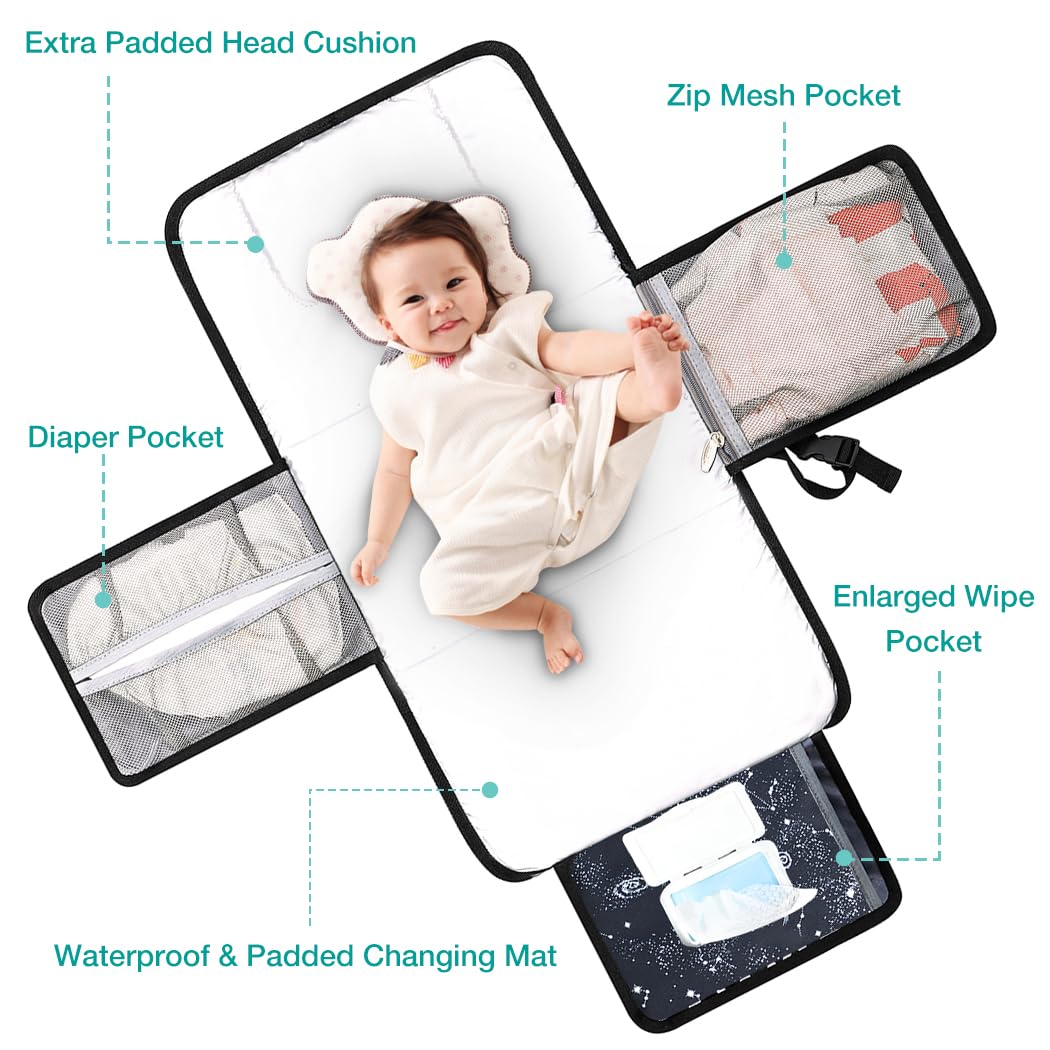 Lekebaby Portable Nappy Changing Mat Travel Baby Change Mat