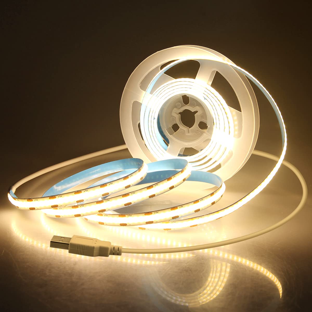 Aclorol 12V Red LED Lights for Bedroom 5M Fleixible COB LED Strip Light