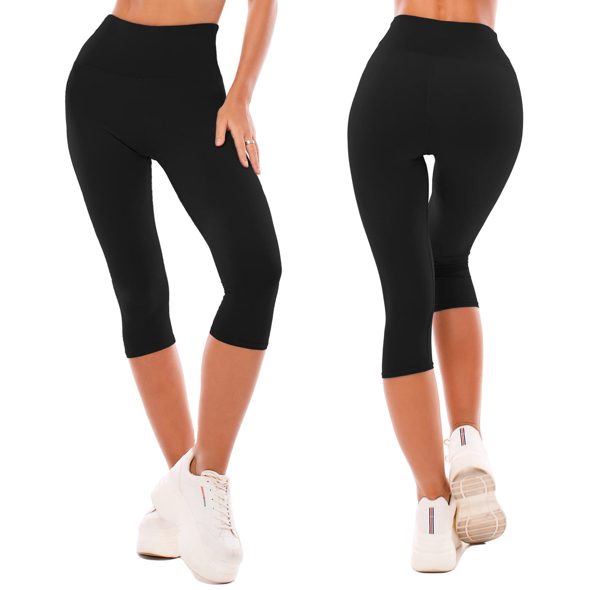 SINOPHANT High Waisted Capri 3/4 Length Leggings for Women