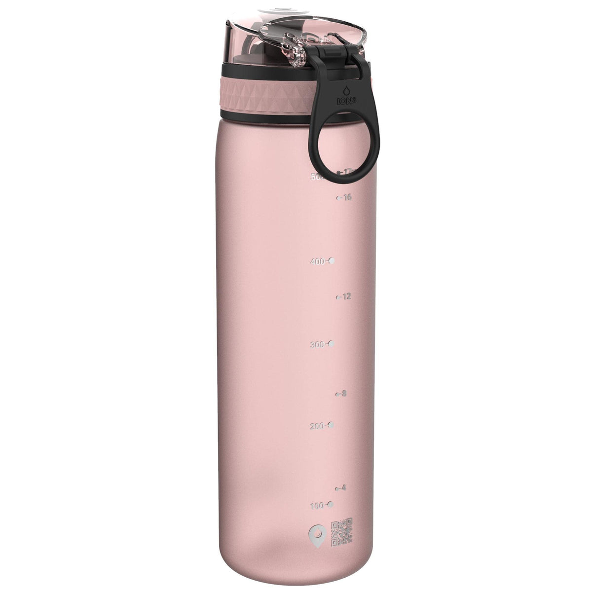 Ion8 Water Bottle, 500 ml/18 oz, Leak Proof, Easy to Open, Secure Lock, Dishwasher Safe, Hygienic Flip Cover, Carry Handle, Fits Cup Holders, Easy Clean, Hot Pink