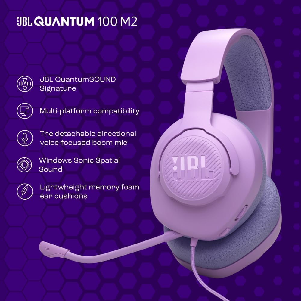 JBL Quantum 100M2 Wired Gaming Headset, Black