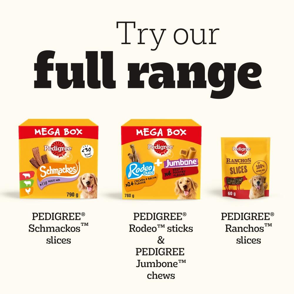 PEDIGREE TASTY MINIS Adult Dog Treats Cheese & Beef Nibbles 140g - Pack of 8, Packaging May Vary
