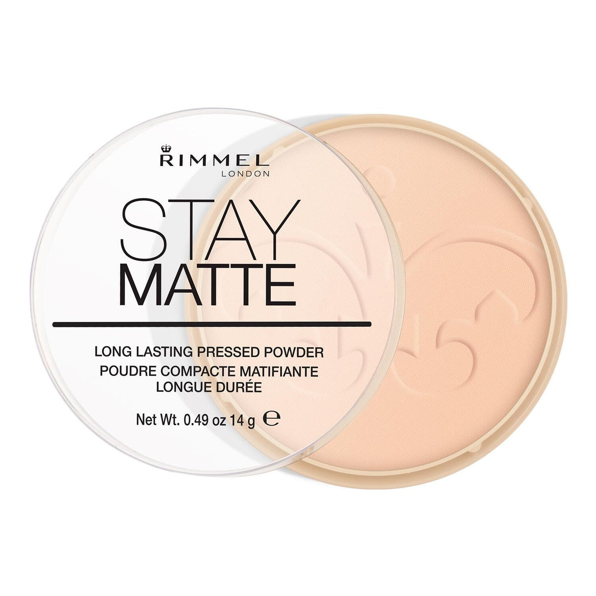 RIMMEL LONDON - Stay Matte Pressed Powder - Lightweight, Oil Absorbing, Smooth Non-Powdery Texture, Lasting Up To 5hrs - For All Skin Types - Dermatologically Tested - Transparent - 14g