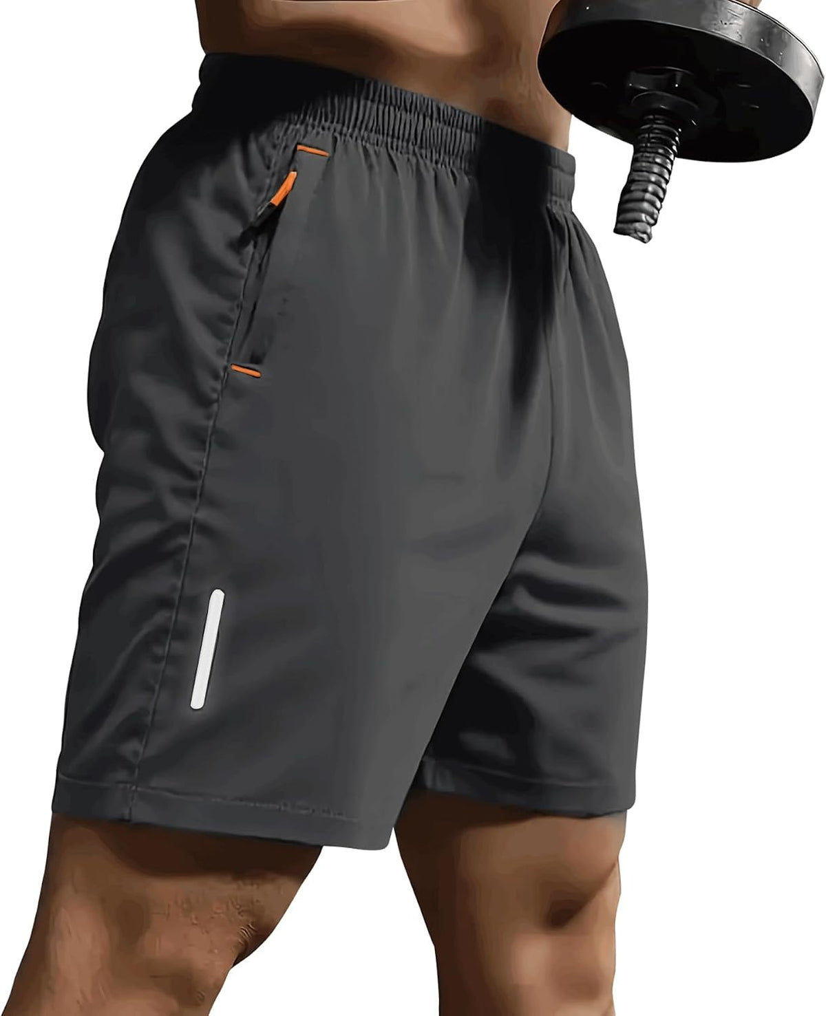 SHAGGA 3 Pack Gym Shorts Men Lightweight Quick Dry Sports Short Inseam 7 with Zipper Pockets for Running Fitness Joggers