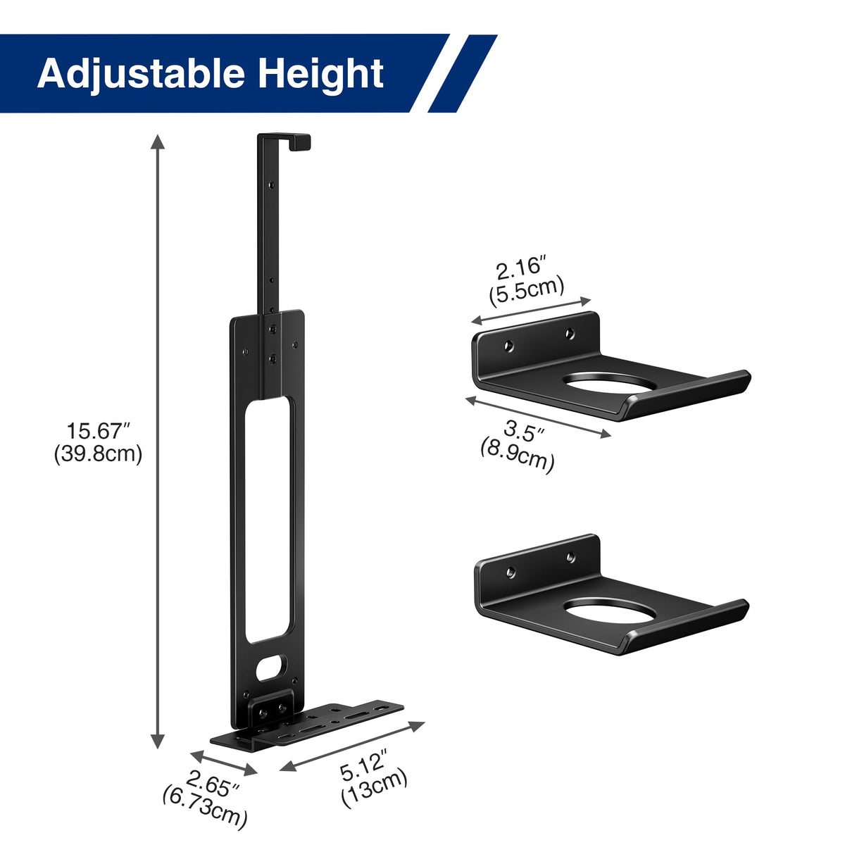 pickpiff PS5 Wall Mount Bracket, Compatible with All PlayStation 5 Models (Disc, Digital, Slim & Pro), Adjustable Console Holder with 2 Controller Holders, White