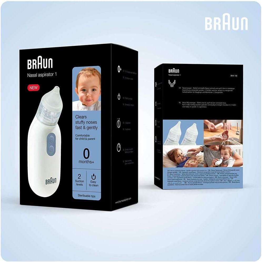 Braun Nasal Aspirator 1 | Mucus Remover | Electric Suction Power