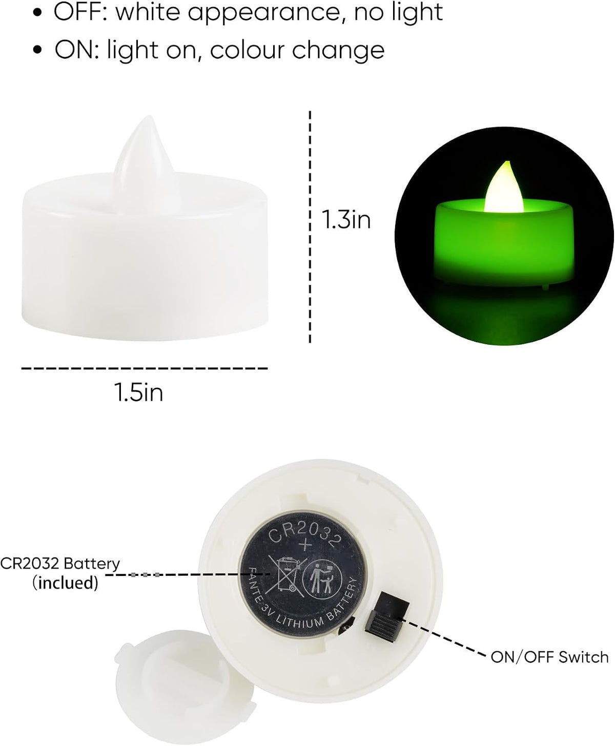 Homemory Led Battery Operated Tea Lights, Fake Electric Flickering Candles