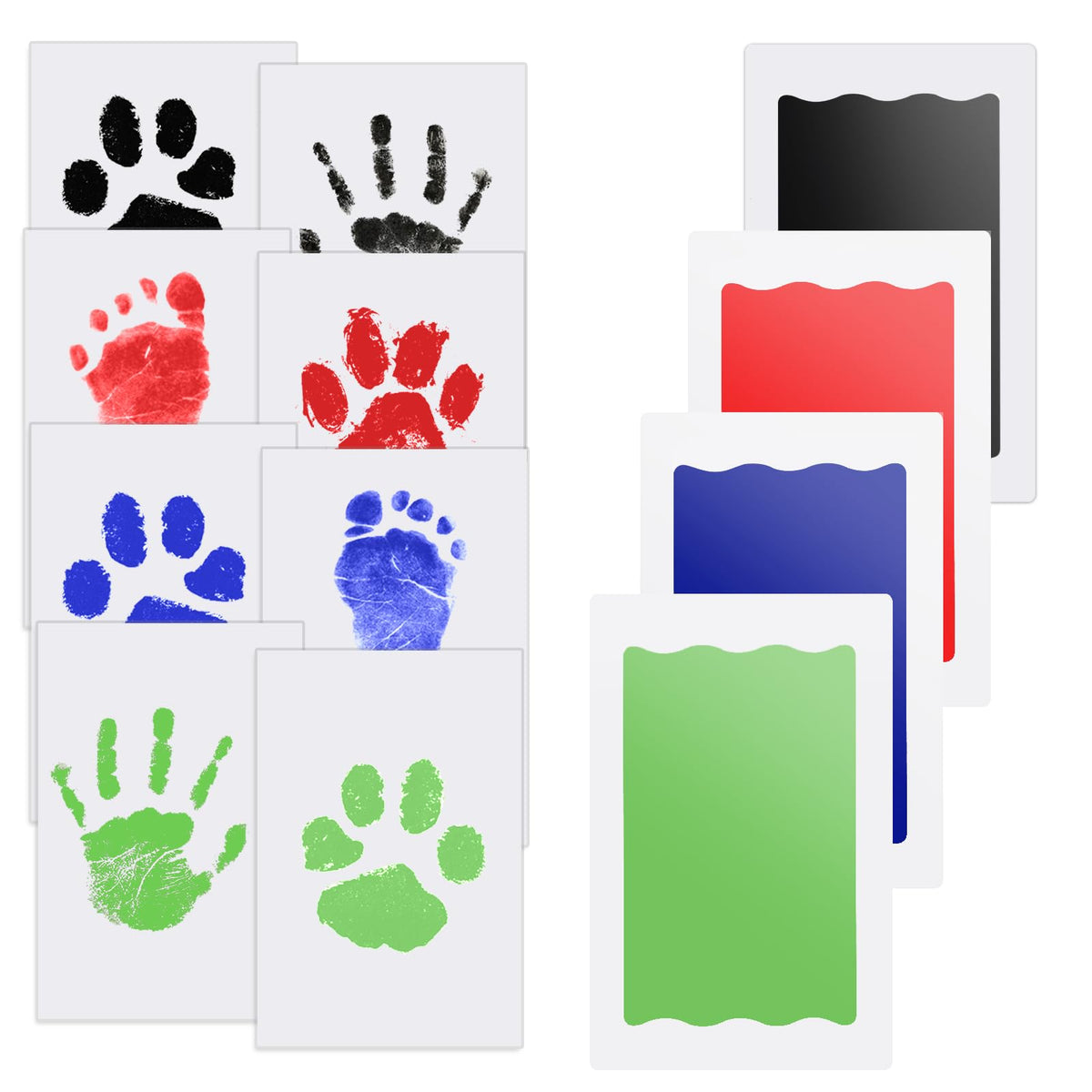 Nabance Baby Hand and Footprint Kit, 3 Inkless Print Pads, 6 Imprint Cards