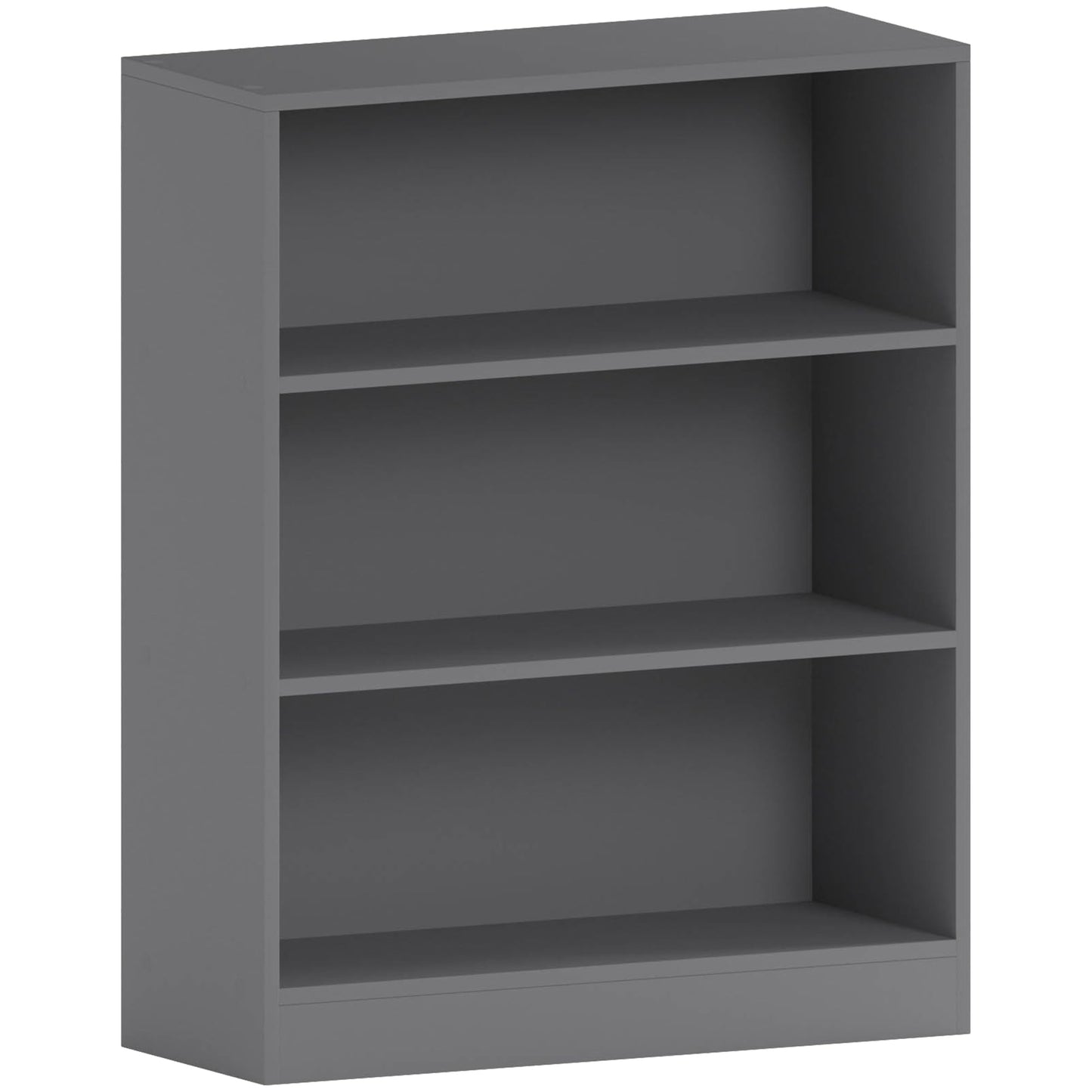 Vida Designs Cambridge 3 Tier Low Bookcase, White Wooden Shelving Display Storage Unit Office Living Room Furniture
