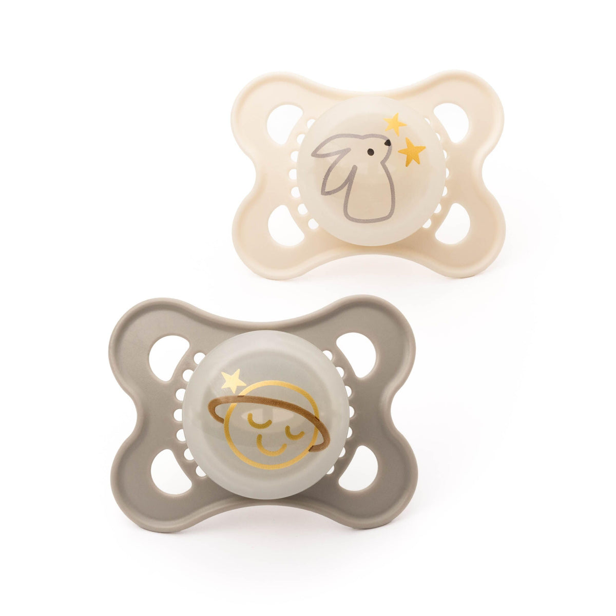 MAM Original Dummies, 0-6M, 2 Pack, Orthodontic Design, Blue/Cream