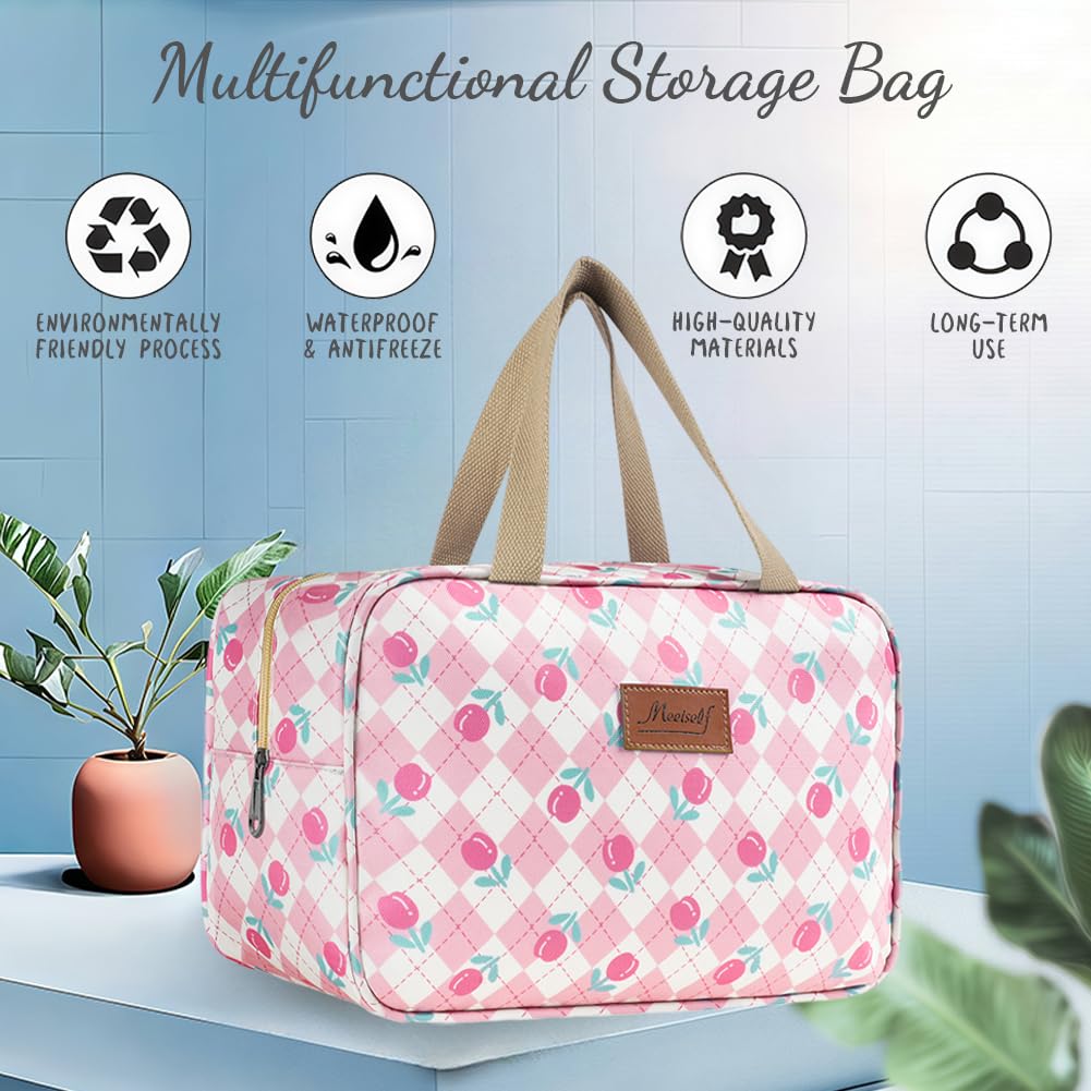 Aucuu Toiletry Bag, Large Full Size Toiletry Bag, Travel Hand-Held Make up Wash Bags, Portable Waterproof Toile-Try Kit, Bathroom Storage Case, Cosmetic Organizer for Travel, Camping for Women Girl