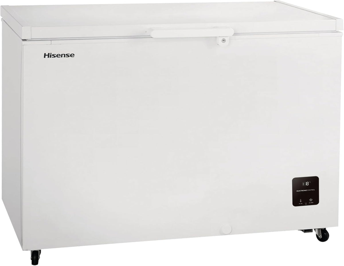 Hisense FC386D4AWLE 297Litres Freestanding Chest Freezer, 4 Star Freezer Rating, E Rated in White