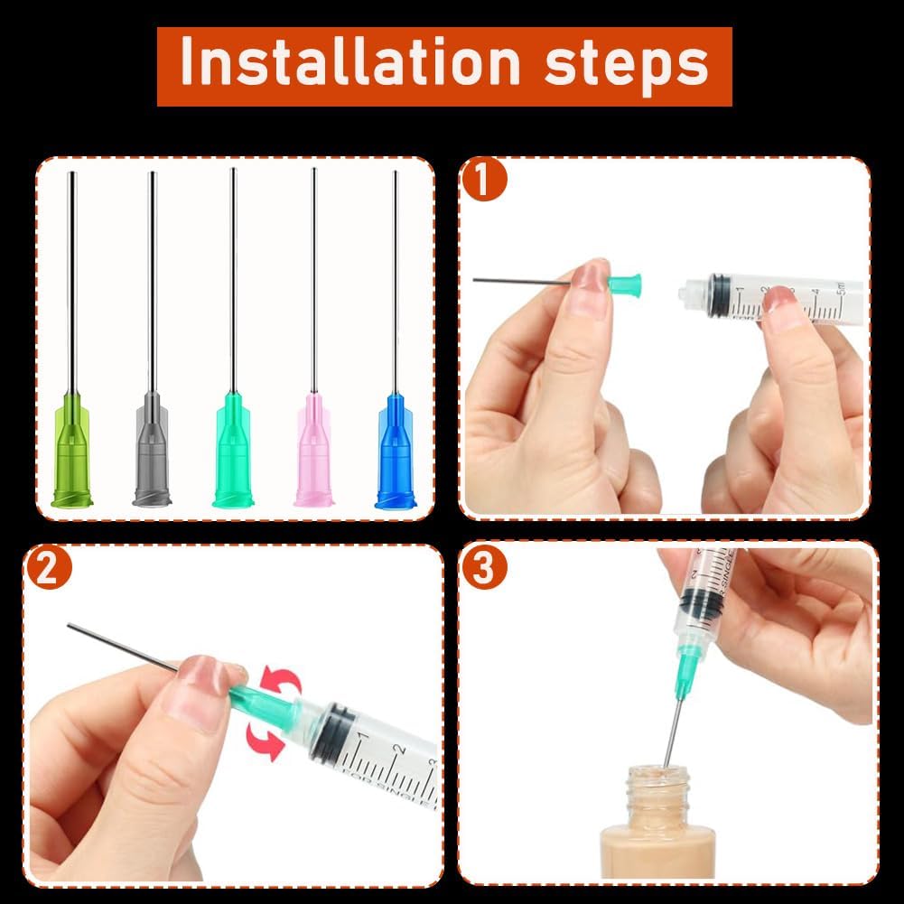 5Pack 5ml Ink Filling Syringe Luer Lock Plastic Syringes with Cap