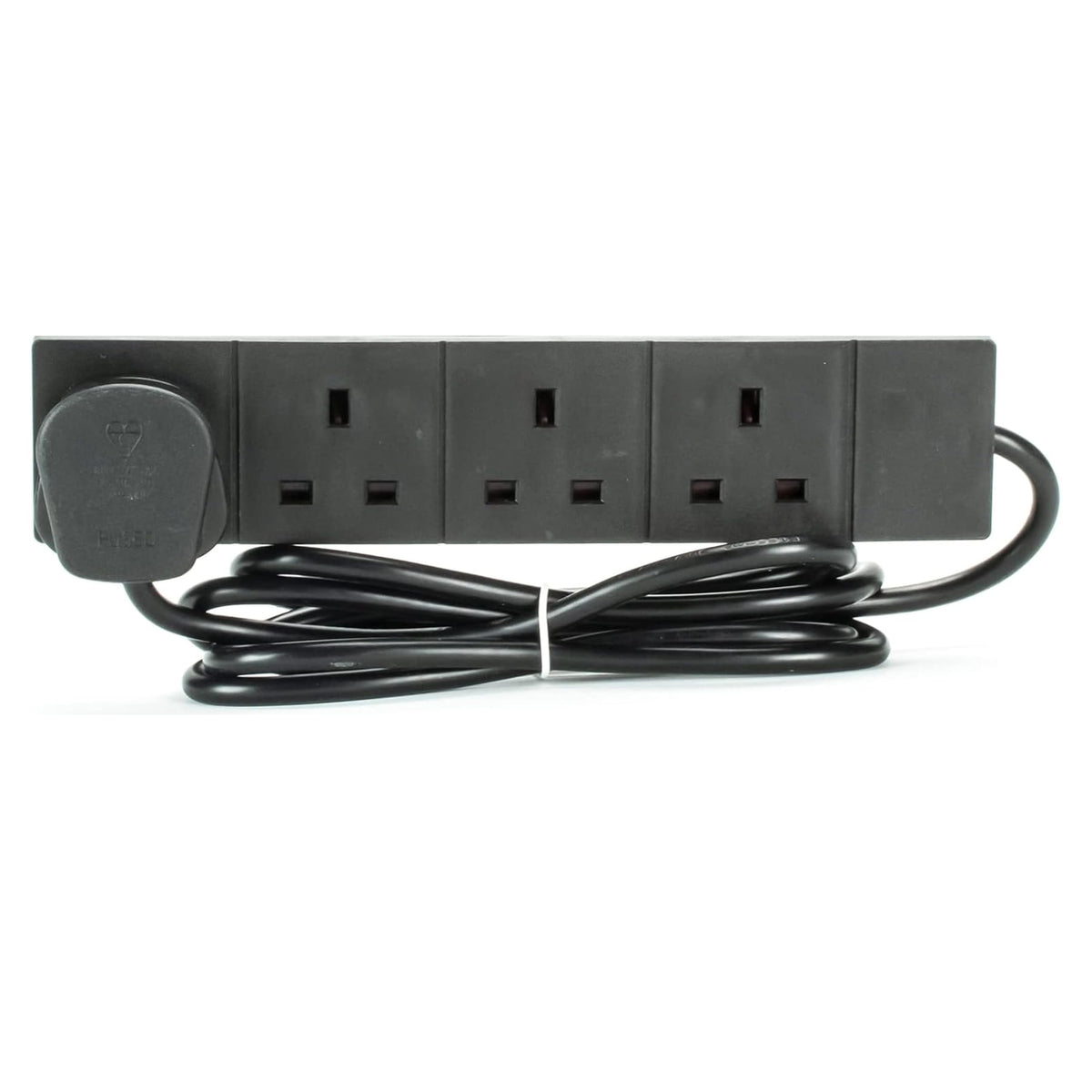 STATUS 6 Socket Extension Lead, 2m Multi-Plug Power Strip for Home, Office or Gaming Set-ups, White (S6W2MS12)