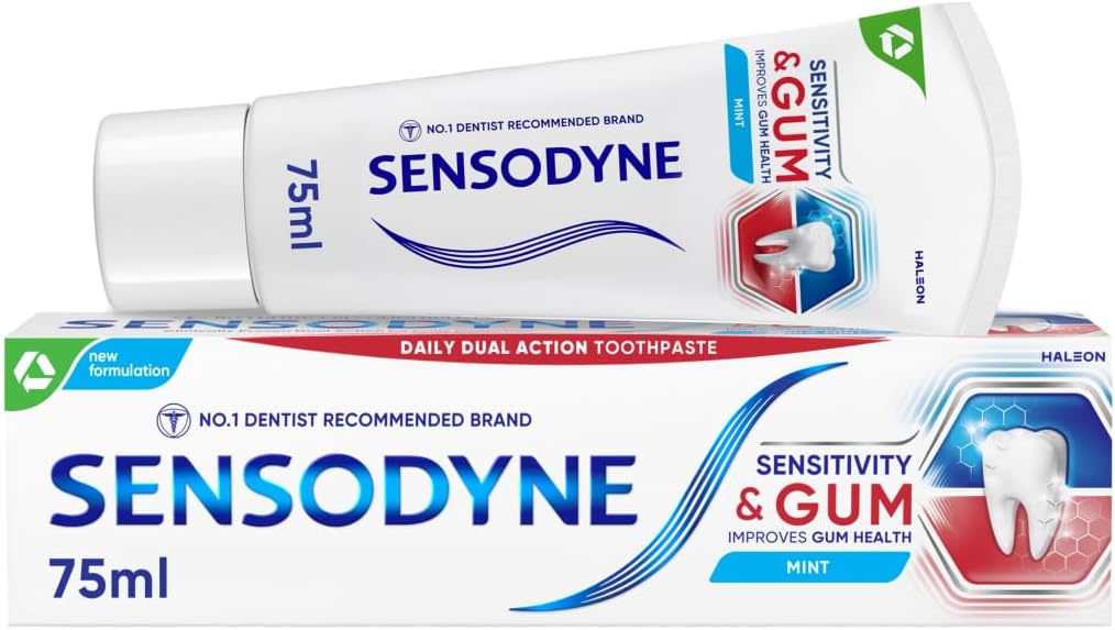 Sensodyne Toothpaste Sensitivity & Gum, Sensitive Toothpaste for Sensitive Teeth and Gum Problems, Mint Flavour, 75ml