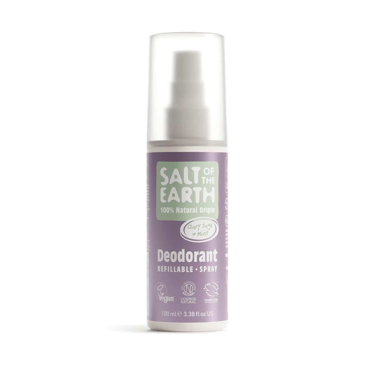 Salt of the Earth – Refillable Natural Deodorant Spray (3 Pack) – 100% Natural Origin Ingredients - Vegan, Long Lasting Protection – Suitable For Women, Men & Kids - 300ml (Unscented)