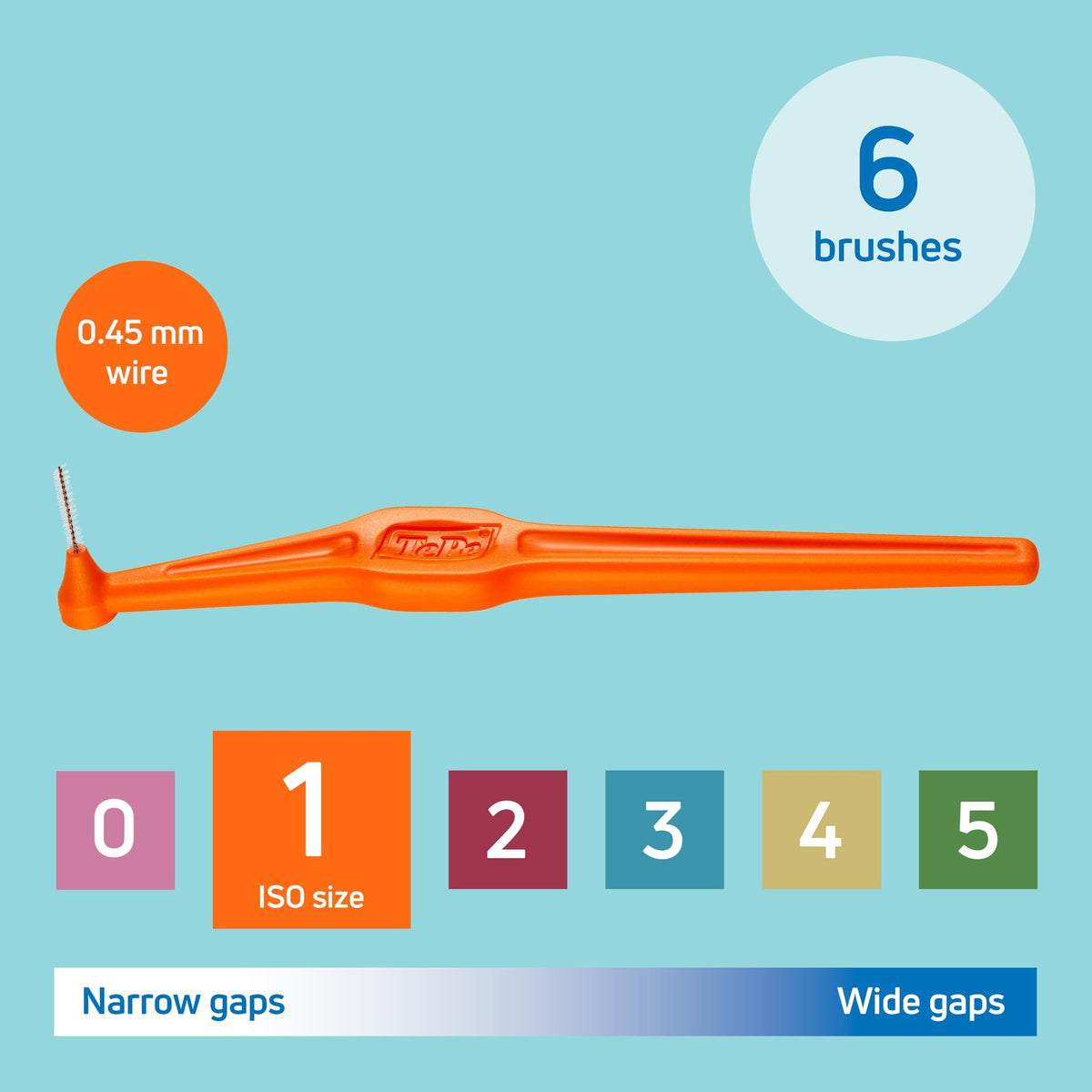 TePe Interdental Brush Angle, Pink, 0.4mm/ISO 0, 6pcs, Carton Pack