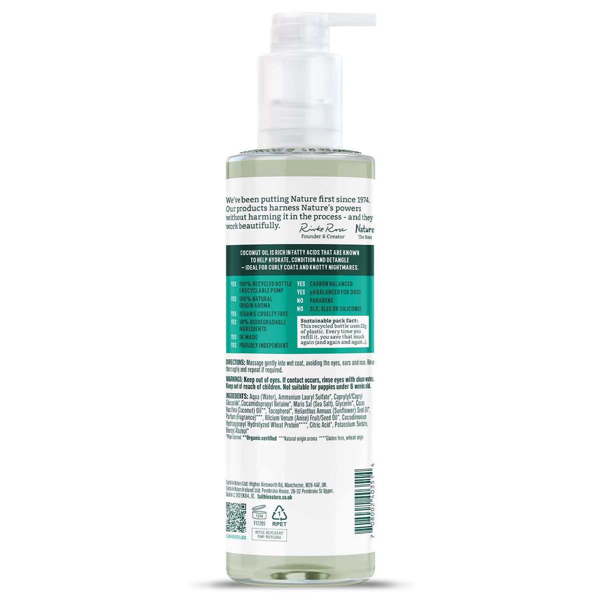 Faith In Nature Natural Chamomile Dog Shampoo, Vegan & Cruelty Free, No SLS,Silicones or Parabens, Gentle, For Sensitive Dogs and Puppies, 400ml