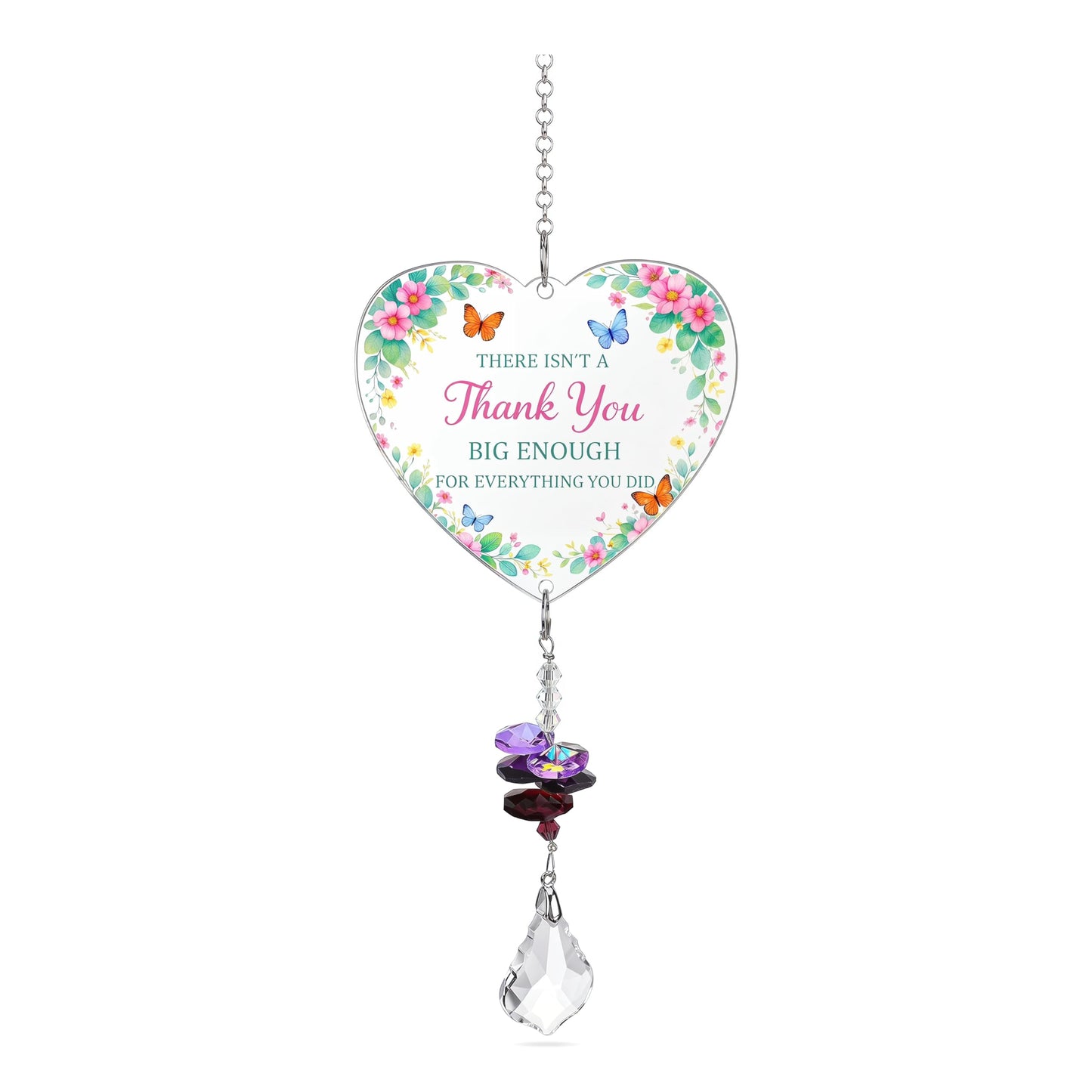 Teacher Gifts for Women Thank You Teachers Crystal Suncatcher Ornaments Teachers Day Graduation Retirement Christmas Birthday Appreciation Gift (Thanks)