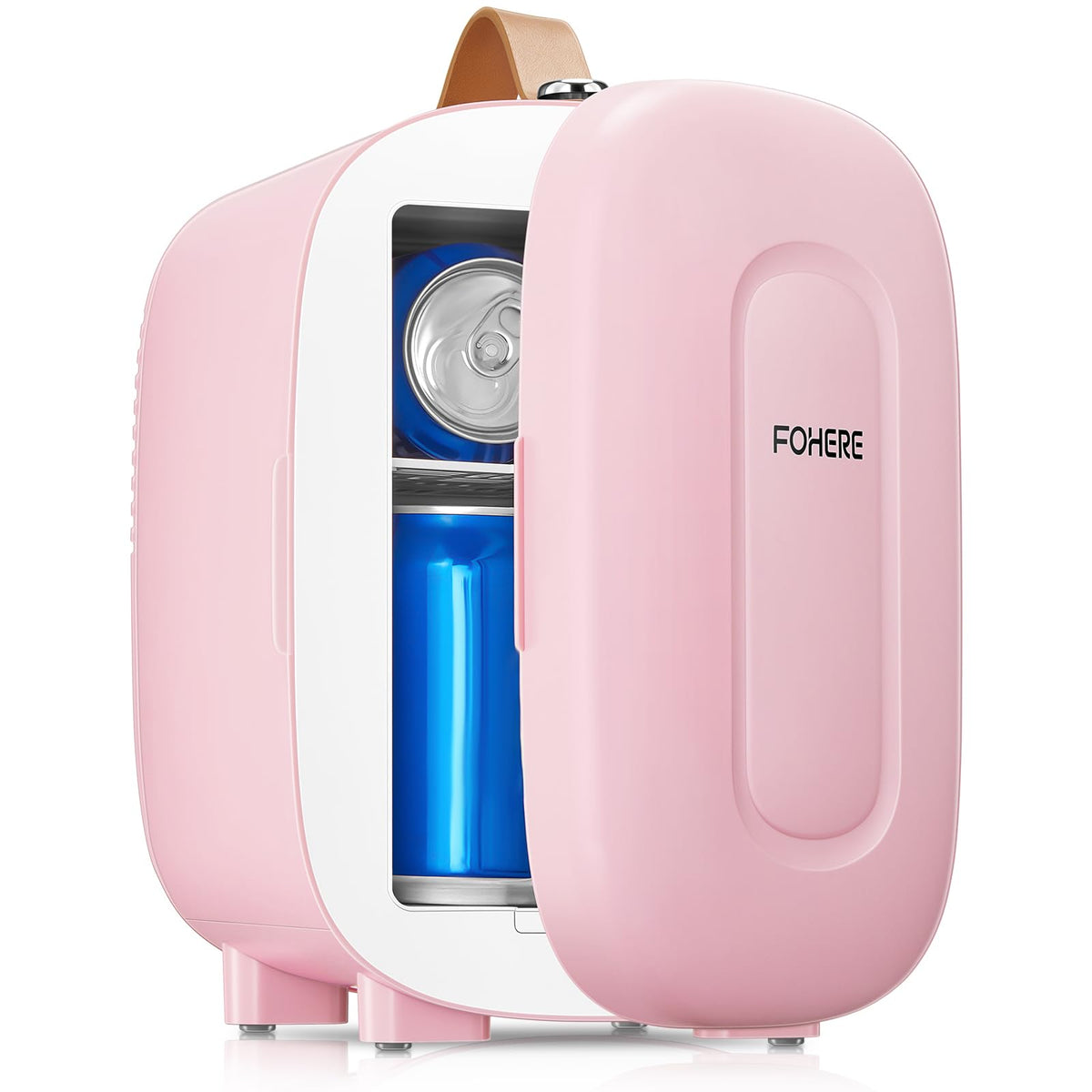 FOHERE Mini Fridge Portable, 5 Liter/6 Cans Small Fridge Cooler & Warmer, Quiet, DC/AC Power, Cmpact Mini Fridge for Bedrooms, Office, Skincare, Car, Travel, Black
