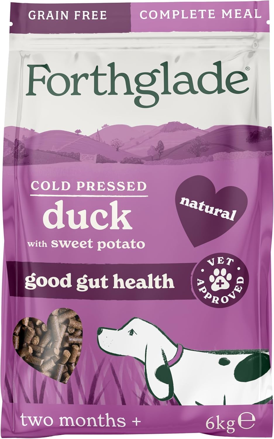 Forthglade Dry Dog Food, Cold Pressed (6kg), Hypoallergenic and Grain Free Dog Food, Salmon & Vegetables, Natural Senior, Adult and Puppy Meal Vet, Approved For Good Gut Health