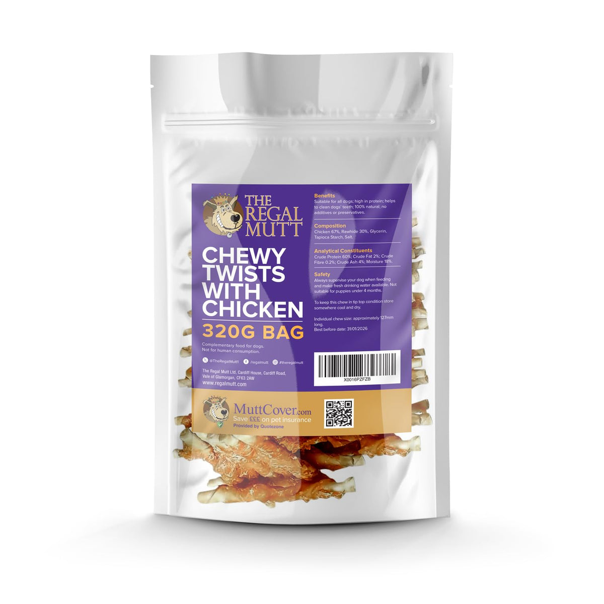 The Regal Mutt - Chewy Twists with Chicken - 1kg Bag