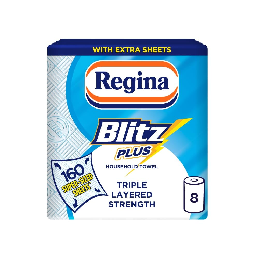 Regina Blitz, 8 Rolls of Household Towel, 3-Ply