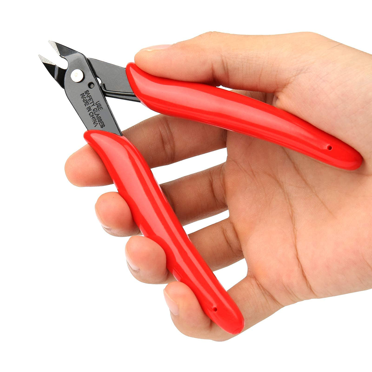 BOENFU Flush Cutter Small Wire Cutters Cable Tie Cutter 10 Pack 5 Inch Precision Wire Clippers Hobby Snips Side Cutting Pliers for Jewelry Making, Electronics, Black