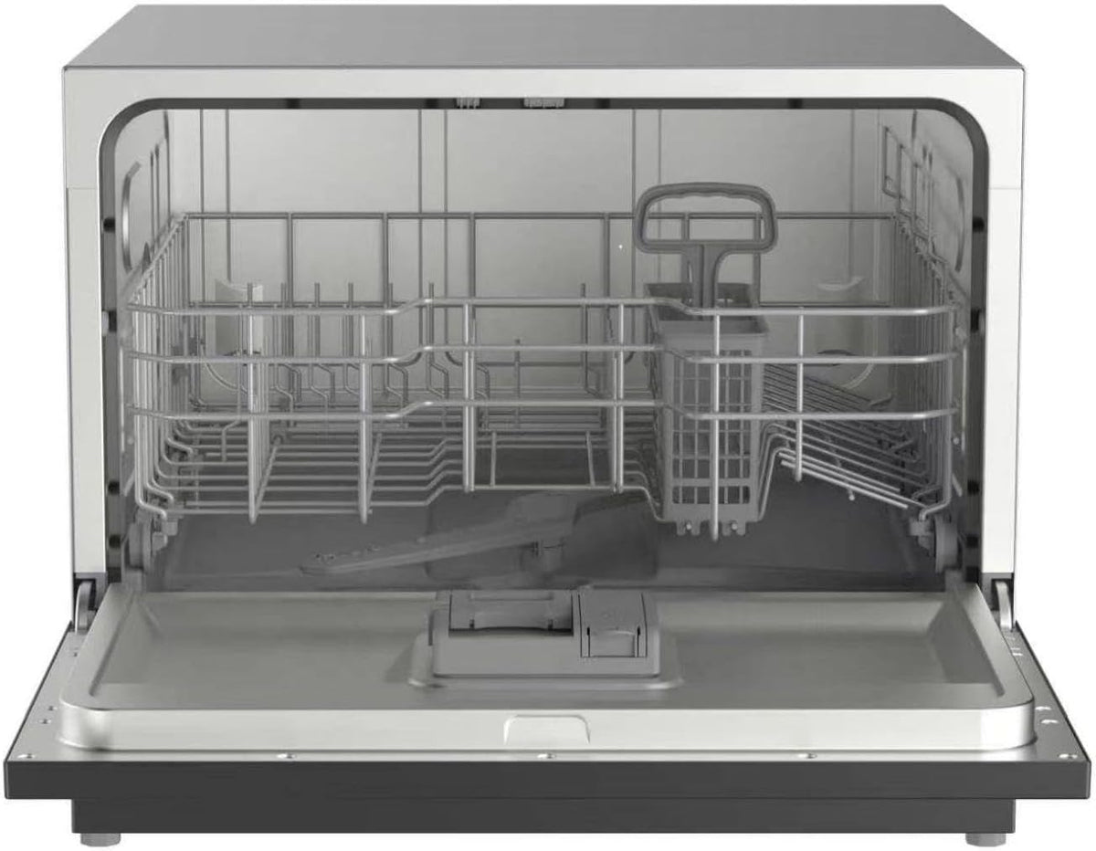 SIA TTD6BL Black Table Top Mini Dishwasher, 8 Programs, 6 Place Settings, Touch Control, Ideal for Kitchen Counter Top, Caravans, Mobile Homes, 2 Years Parts and Labour Guarantee
