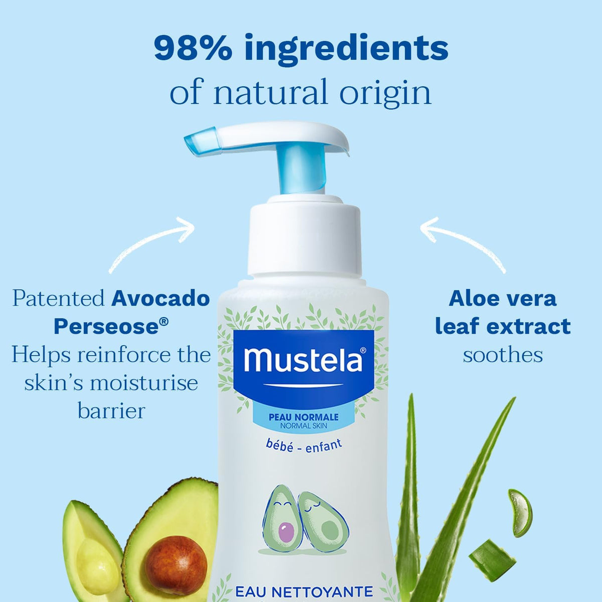 Mustela No Rinse Cleansing Water for Baby - Gentle Micellar Water - 300ml