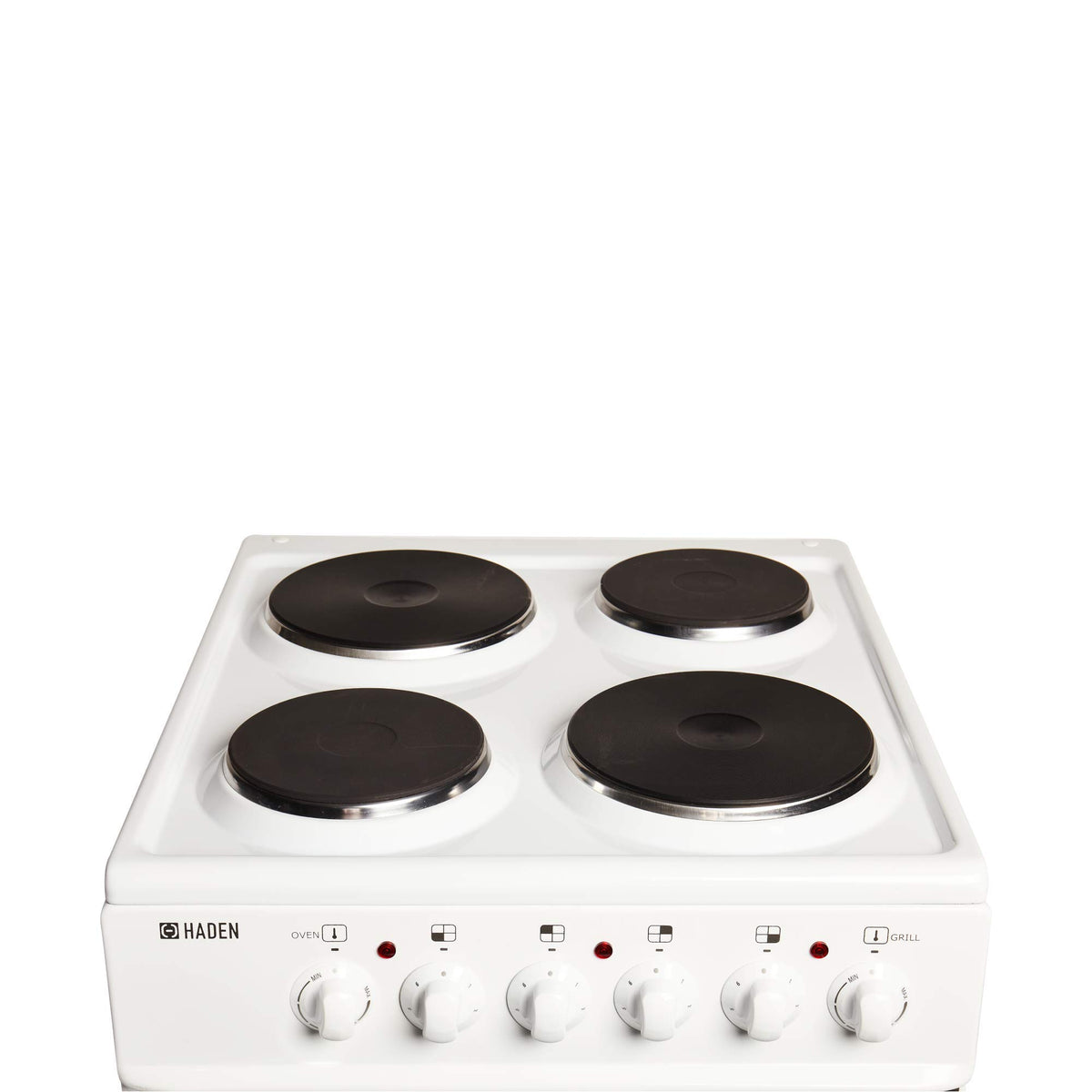 Haden Double Oven 50cm Electric Cooker 4 Zone Ceramic Hob White