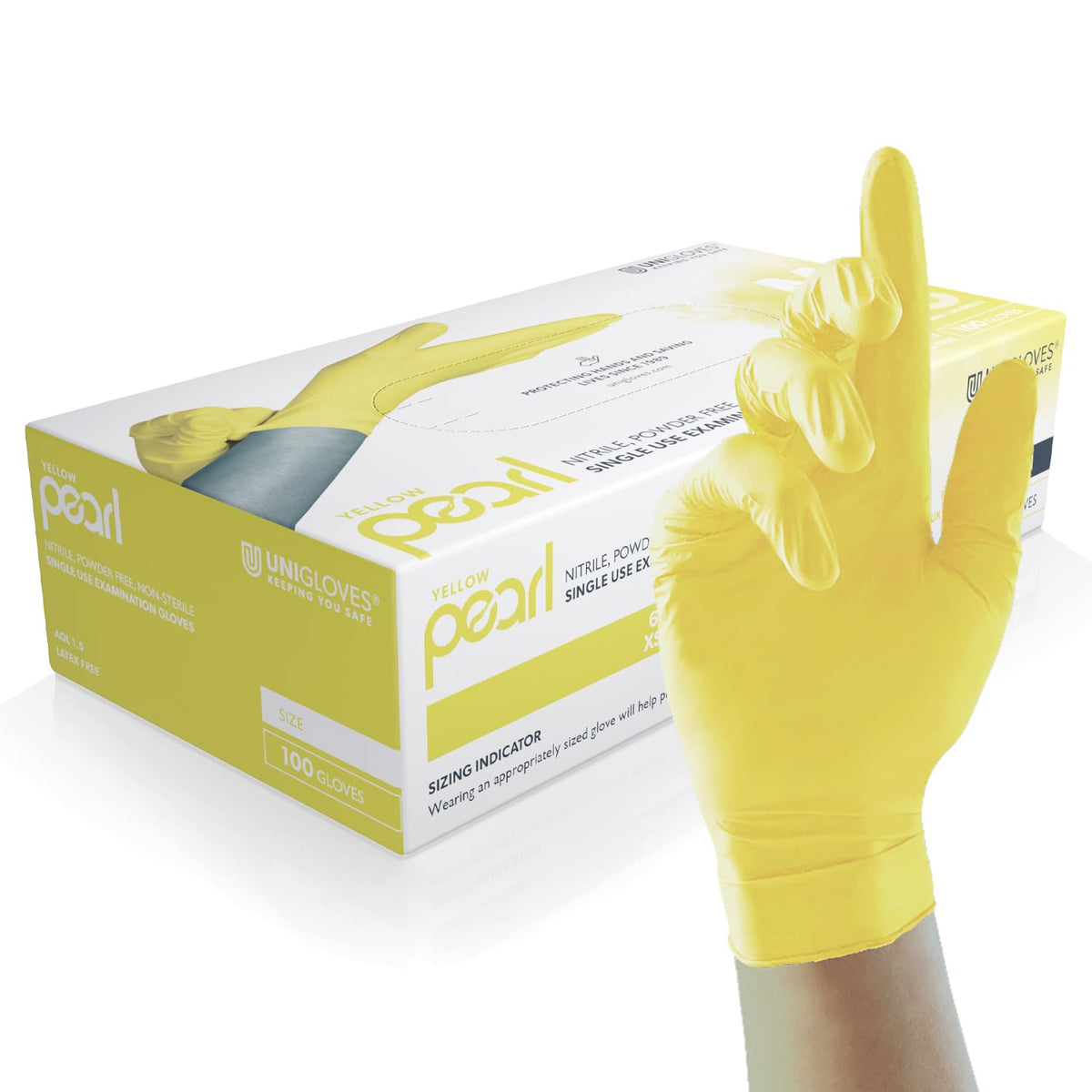 Unigloves White Pearl Nitrile Examination Gloves