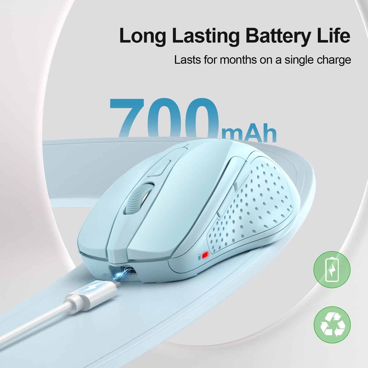 TECKNET Bluetooth Mouse, Rechargeable Bluetooth Wireless Mouse