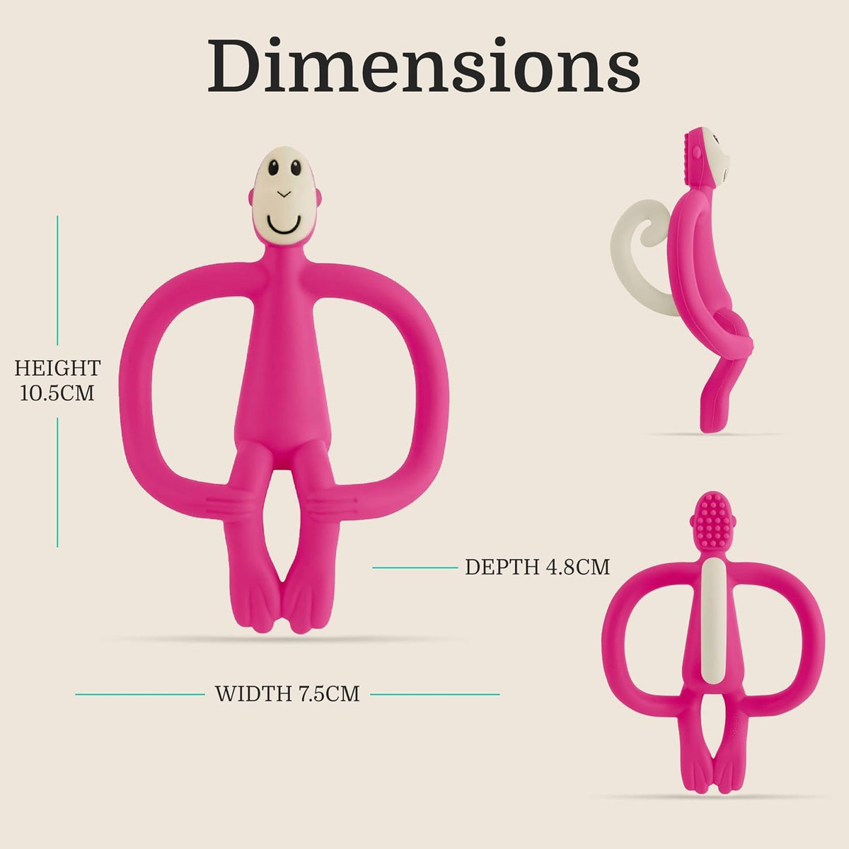 Matchstick Monkey Original Teether with Gel Applicator, Hearts