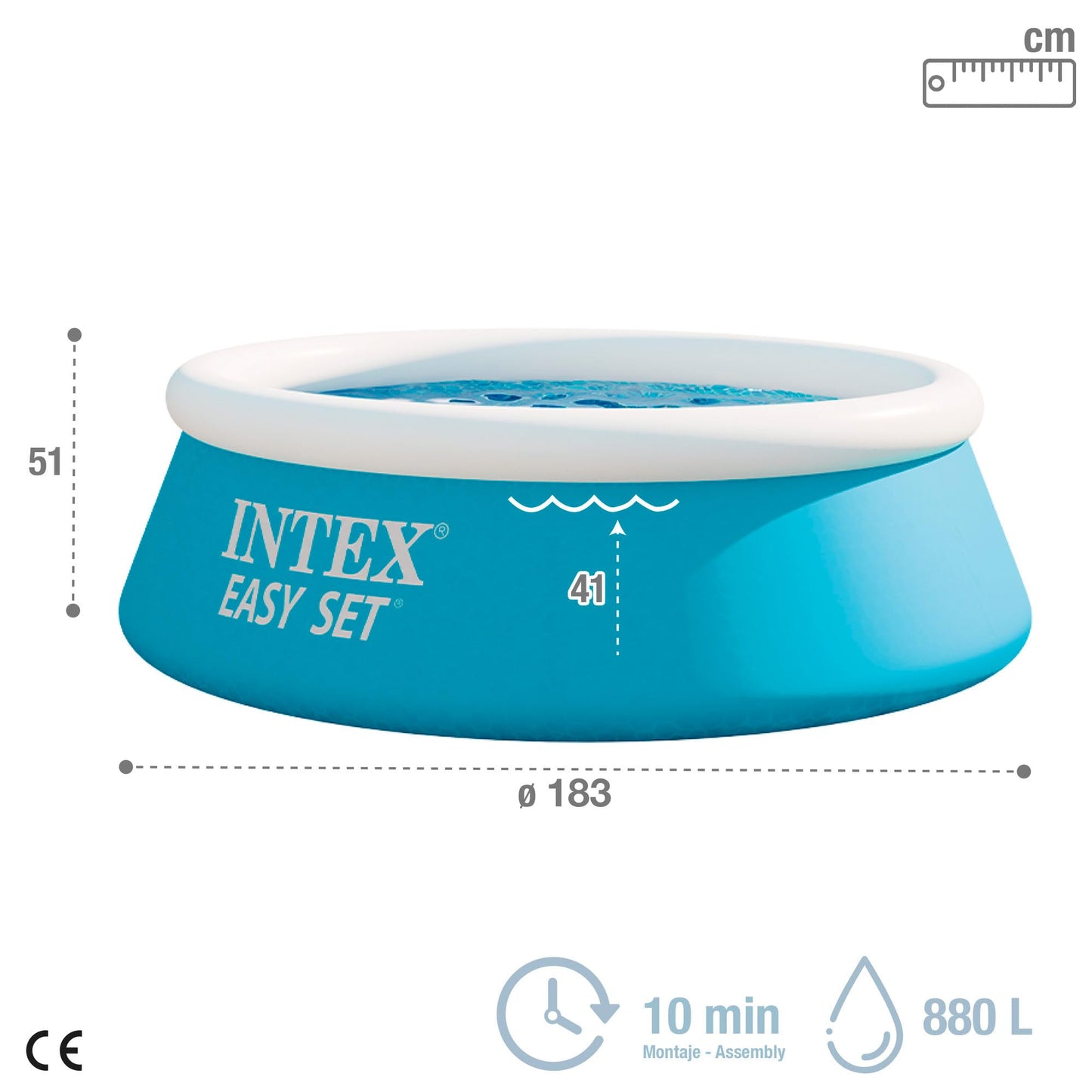Intex 6ft x 20in Easy Set Swimming Pool #28101, Blue