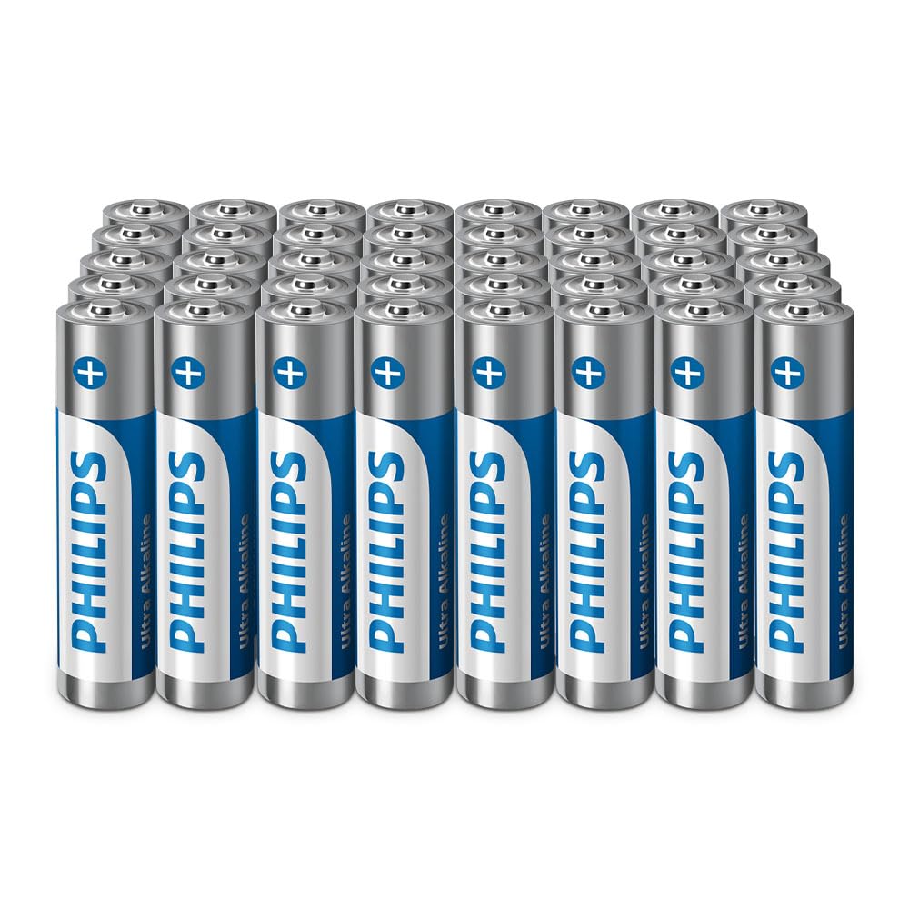 Philips Ultra AA Alkaline Batteries - Bulk Pack for High-Usage Devices and Offices, Pack of 100
