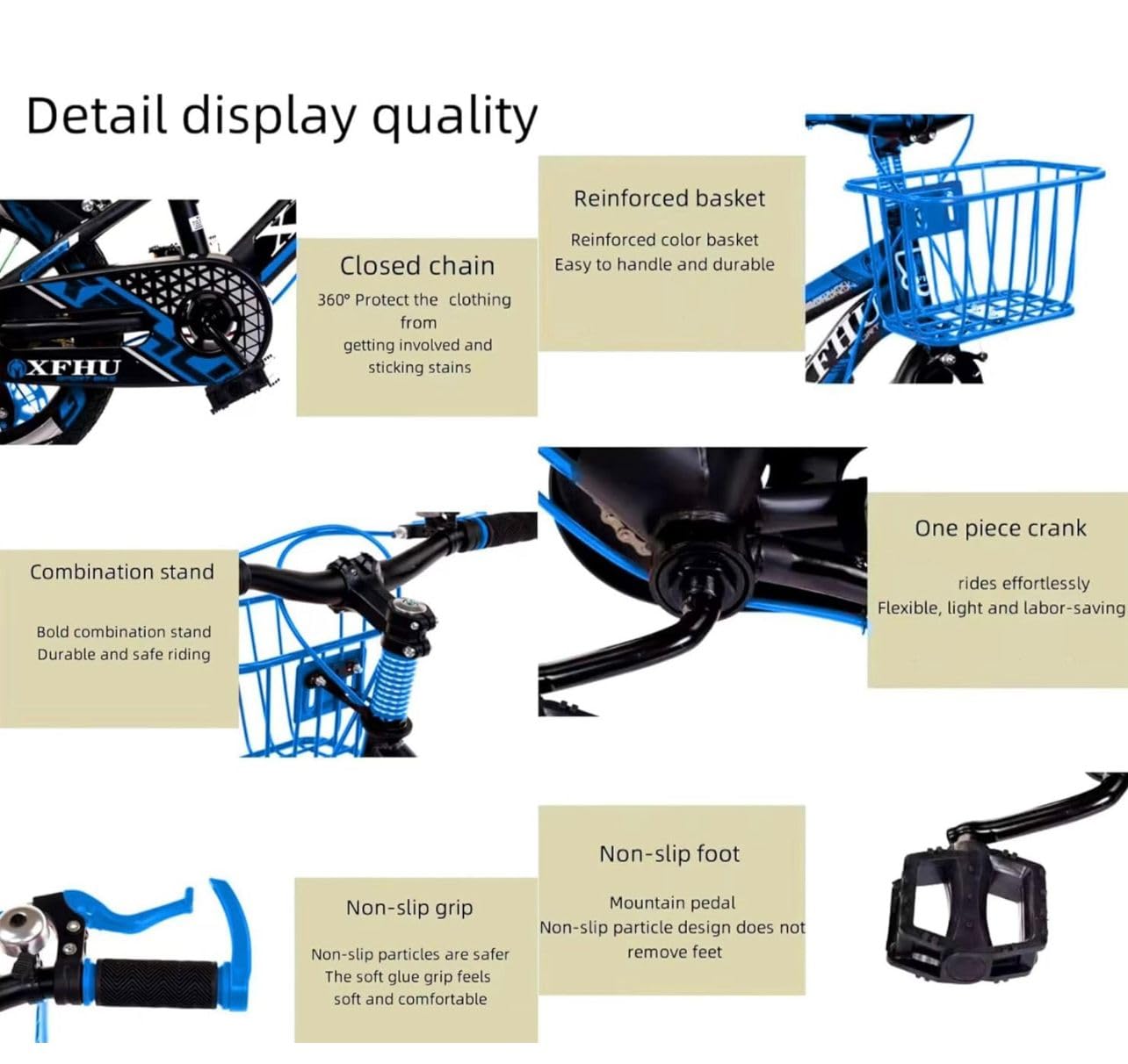 Kids Boys Bike 20" with Stabilisers, Basket, Bell & Water Bottle — Adjustable Seat & Handlebars