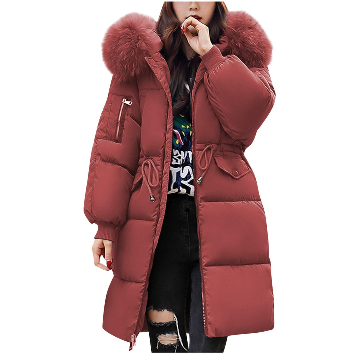 Women's Winter Puffer Jacket Warm Padded Coat for UK Daily Wear