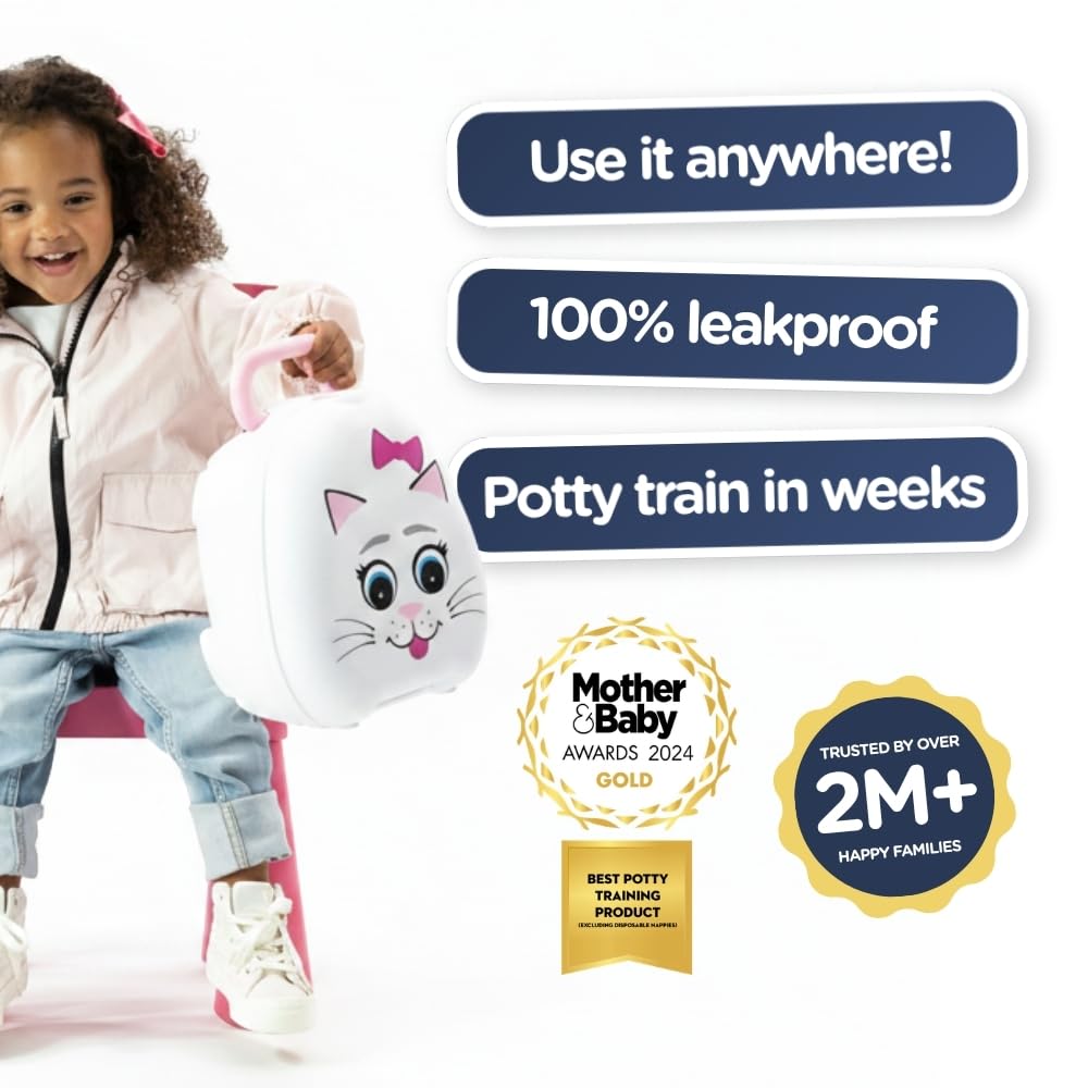 My Carry Potty - Travel Potty, Award-Winning Portable Toddler Toilet Seat for Kids to Take Everywhere (Ladybird)