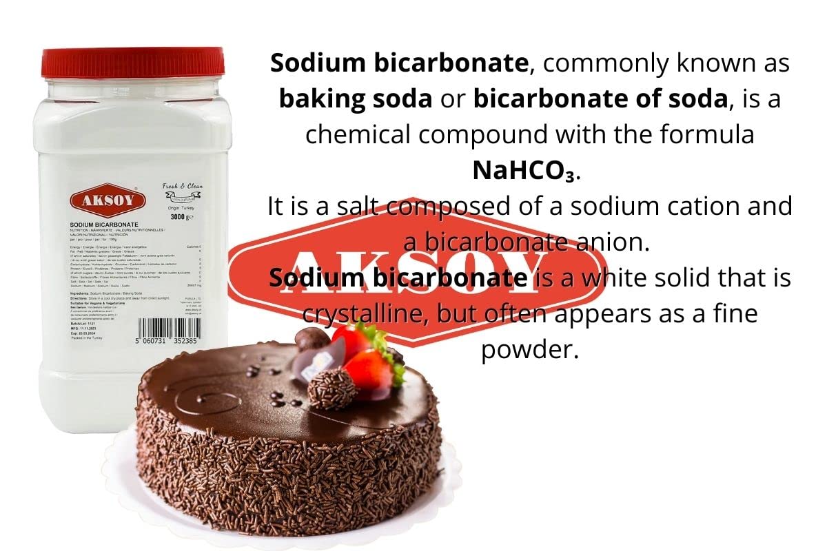 Aksoy Baking Soda 1.8KG Jar || Pure Sodium Bicarbonate Powder, Highest Purity, Food Grade – Versatile Baking Soda for Cooking, Baking, Cleaning, Deodorizing & More!