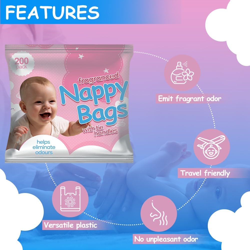 ZYBUX - Jumbo Packs Fragranced Nappy Disposable Bags (4x200) - 800 bags