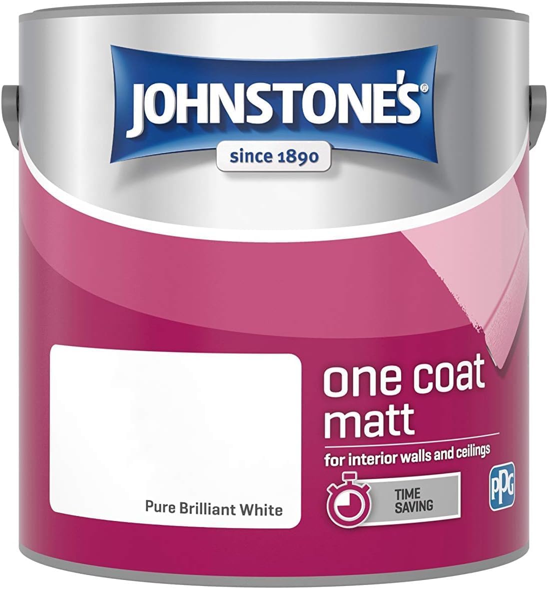Johnstone's - One Coat Matt Emulsion Paint - Pure Brilliant White - 2.5L