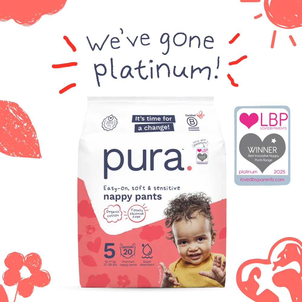 Pura Nappy Pants Size 9 (22kg+) 45 Count Sensitive Skin