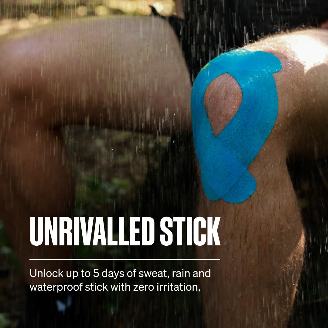 SPORTTAPE Kinesiology Tape, 5cm x 5m, Black - Waterproof, Hypoallergenic
