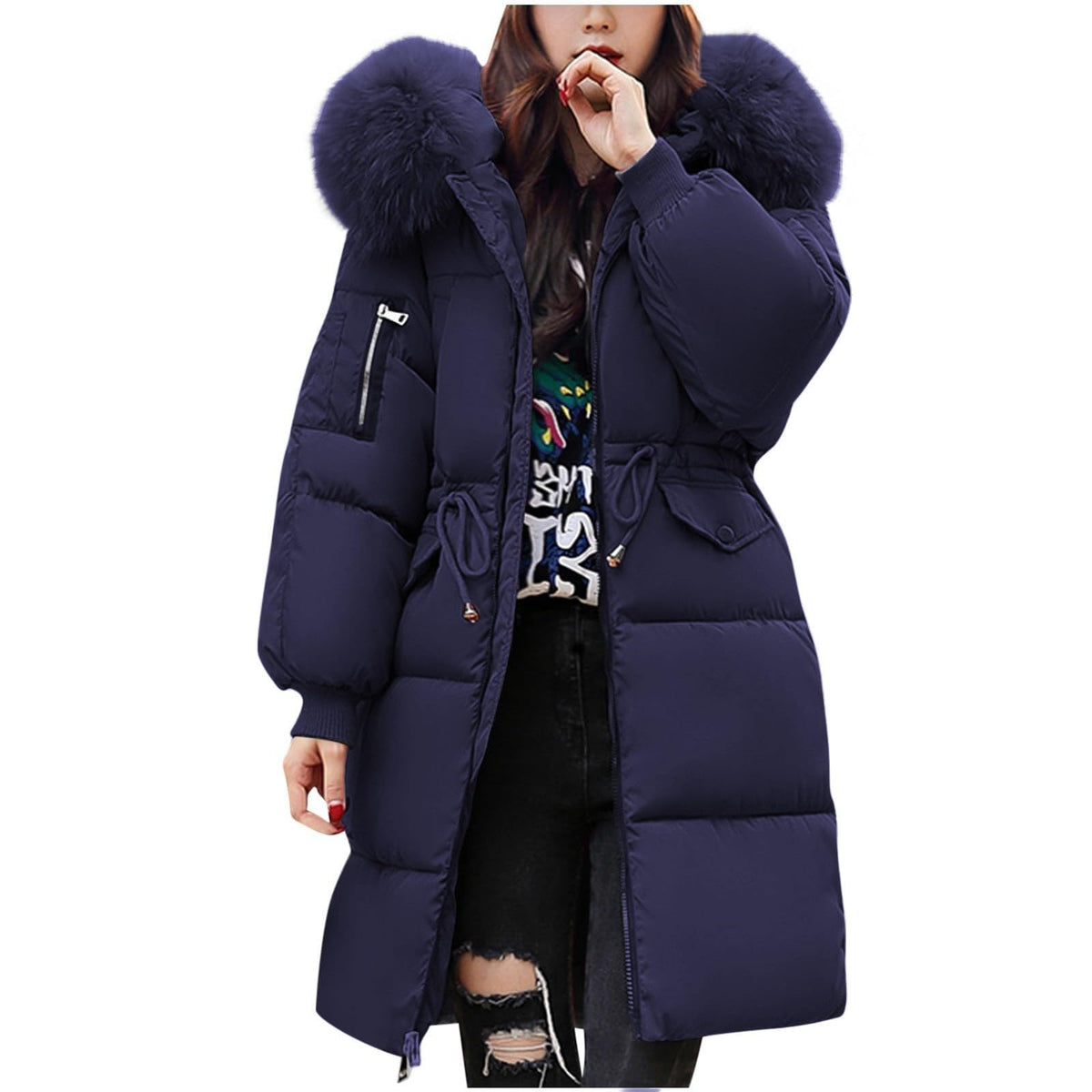 Women's Winter Puffer Jacket Warm Padded Coat for UK Daily Wear
