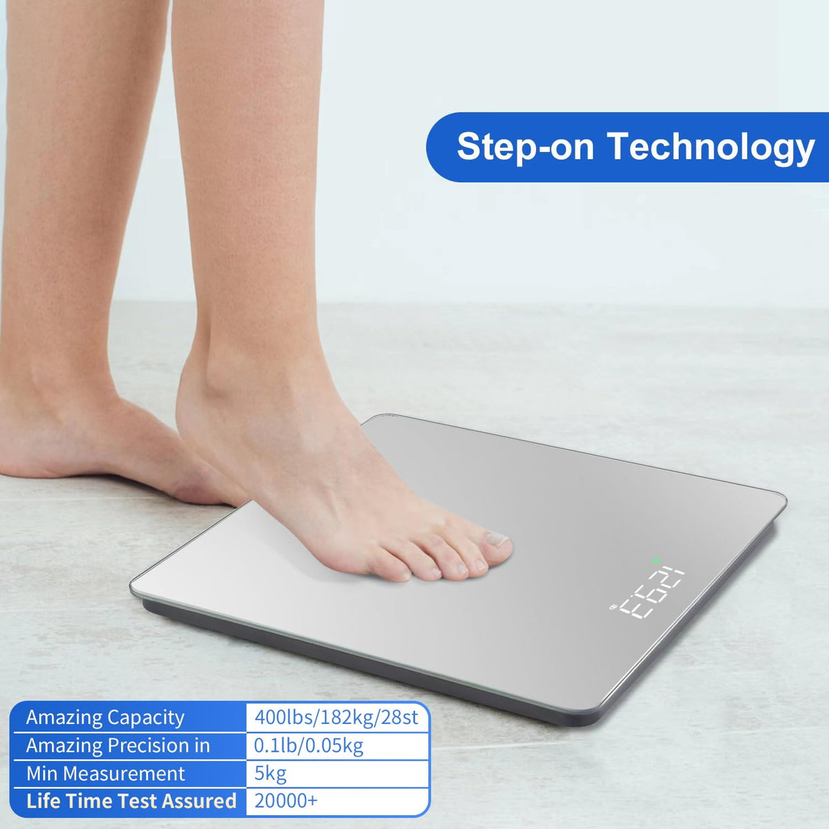 Homebuds Bathroom Scales for Body Weight 28st/400lb High Precision in 0.1lb