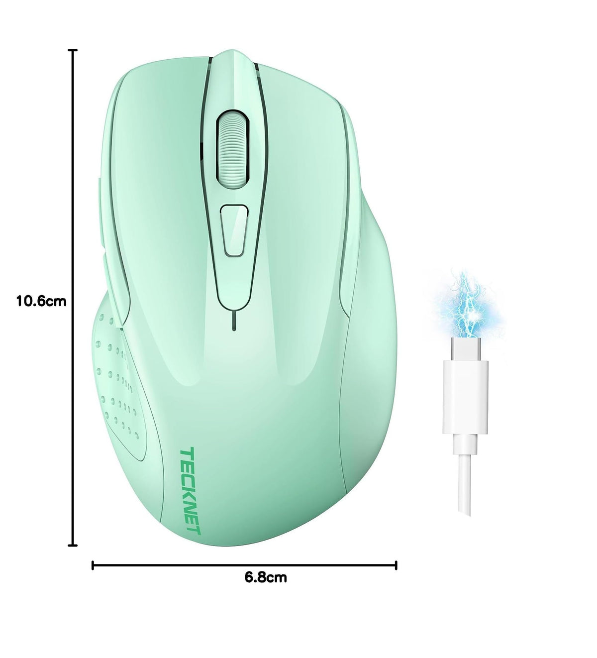 TECKNET Bluetooth Mouse, Rechargeable Bluetooth Wireless Mouse