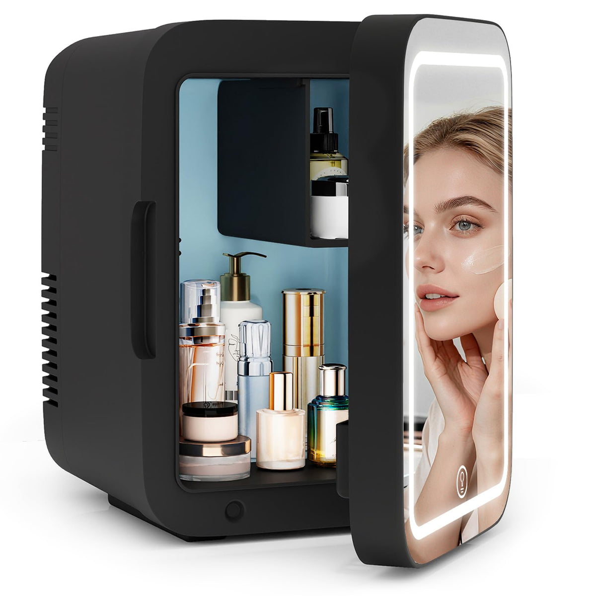 ARTETHYS Mini Fridge for Bedrooms, 8L Skincare Fridge with LED Mirror