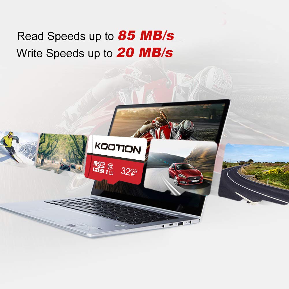 KOOTION 64GB Micro SD Card, UHD Video for GoPro, Action Camera, Drone, Smartphone, R/W up to 80/20MB/s MicroSDXC Memory Card UHS-I U1 Class 10